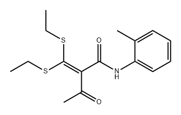 Butanamide, 2-[bis(ethylthio)methylene]-N-(2-methylphenyl)-3-oxo- Structure