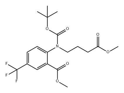 Benzoic acid, 2-[[(1,1-dimethylethoxy)carbonyl](4-methoxy-4-oxobutyl)amino]-5-(trifluoromethyl)-, methyl ester 구조식 이미지