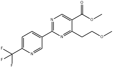 5-Pyrimidinecarboxylic acid, 4-(2-methoxyethyl)-2-[6-(trifluoromethyl)-3-pyridinyl]-, methyl ester 구조식 이미지
