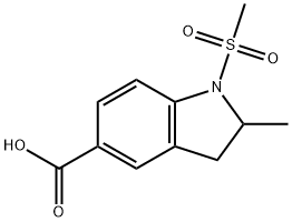 1-Methanesulfonyl-2-methyl-2,3-dihydro-1H-indole-5-carboxylic Acid Structure