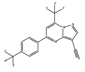 Pyrazolo[1,5-a]pyrimidine-3-carbonitrile, 7-(trifluoromethyl)-5-[4-(trifluoromethyl)phenyl]- 구조식 이미지