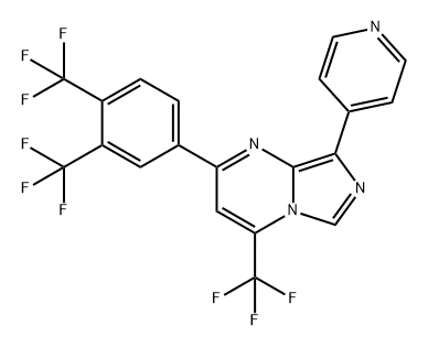 Imidazo[1,5-a]pyrimidine, 2-[3,4-bis(trifluoromethyl)phenyl]-8-(4-pyridinyl)-4-(trifluoromethyl)- Structure