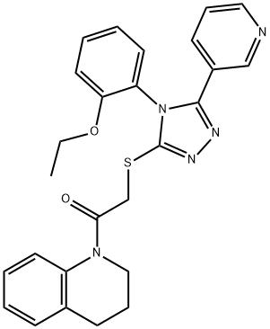 Ethanone, 1-(3,4-dihydro-1(2H)-quinolinyl)-2-[[4-(2-ethoxyphenyl)-5-(3-pyridinyl)-4H-1,2,4-triazol-3-yl]thio]- Structure