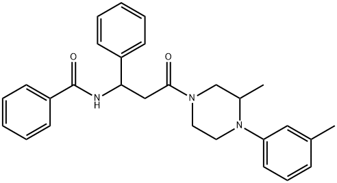 Benzamide, N-[3-[3-methyl-4-(3-methylphenyl)-1-piperazinyl]-3-oxo-1-phenylpropyl]- Structure