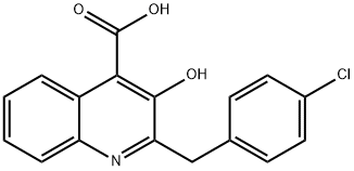 2-(4-Chlorobenzyl)-3-hydroxyquinoline-4-carboxylic acid 구조식 이미지