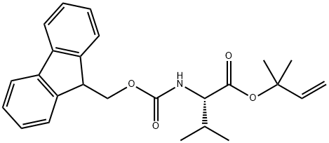 L-Valine, N-[(9H-fluoren-9-ylmethoxy)carbonyl]-, 1,1-dimethyl-2-propen-1-yl ester 구조식 이미지