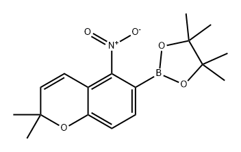 2H-1-Benzopyran, 2,2-dimethyl-5-nitro-6-(4,4,5,5-tetramethyl-1,3,2-dioxaborolan-2-yl)- Structure