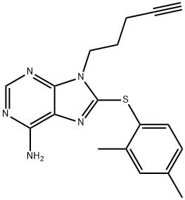 9H-Purin-6-amine, 8-[(2,4-dimethylphenyl)thio]-9-(4-pentyn-1-yl)- Structure