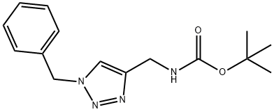 Carbamic acid, N-[[1-(phenylmethyl)-1H-1,2,3-triazol-4-yl]methyl]-, 1,1-dimethylethyl ester Structure