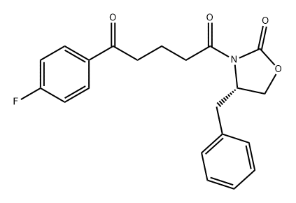 1,5-Pentanedione, 1-(4-fluorophenyl)-5-[(4S)-2-oxo-4-(phenylmethyl)-3-oxazolidinyl]- Structure