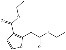 2-Furanacetic acid, 3-(ethoxycarbonyl)-, ethyl ester 구조식 이미지