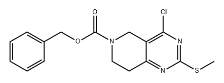 Pyrido[4,3-d]pyrimidine-6(5H)-carboxylic acid, 4-chloro-7,8-dihydro-2-(methylthio)-, phenylmethyl ester Structure