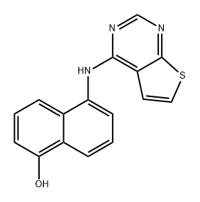 1-Naphthalenol, 5-(thieno[2,3-d]pyrimidin-4-ylamino)- Structure