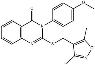 4(3H)-Quinazolinone, 2-[[(3,5-dimethyl-4-isoxazolyl)methyl]thio]-3-(4-methoxyphenyl)- 구조식 이미지