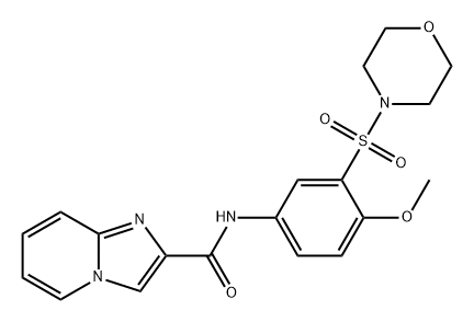 Imidazo[1,2-a]pyridine-2-carboxamide, N-[4-methoxy-3-(4-morpholinylsulfonyl)phenyl]- 구조식 이미지