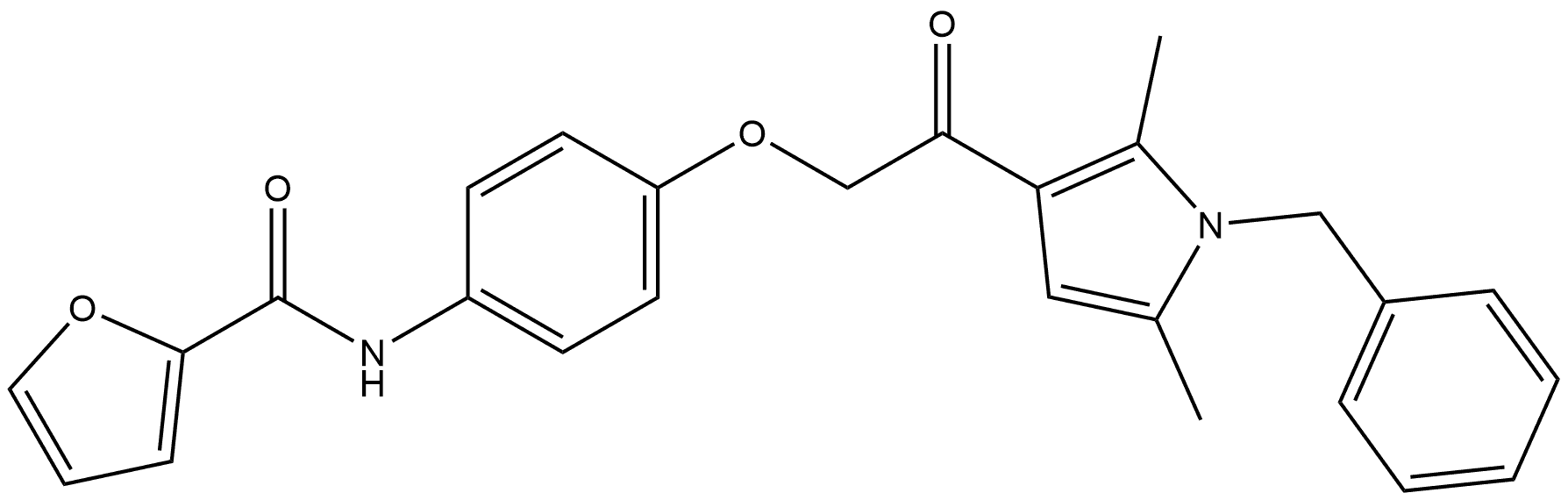 N-[4-[2-[2,5-Dimethyl-1-(phenylmethyl)-1H-pyrrol-3-yl]-2-oxoethoxy]phenyl]-2-furancarboxamide Structure