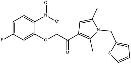 Ethanone, 1-[2,5-dimethyl-1-(2-thienylmethyl)-1H-pyrrol-3-yl]-2-(5-fluoro-2-nitrophenoxy)- Structure