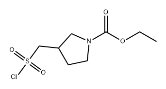 1-Pyrrolidinecarboxylic acid, 3-[(chlorosulfonyl)methyl]-, ethyl ester 구조식 이미지