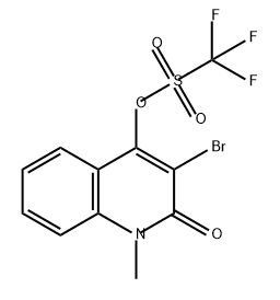 Methanesulfonic acid, 1,1,1-trifluoro-, 3-bromo-1,2-dihydro-1-methyl-2-oxo-4-quinolinyl ester 구조식 이미지