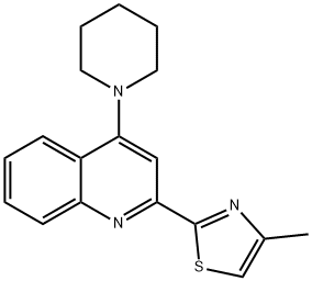 4-Methyl-2-(4-(piperidin-1-yl)quinolin-2-yl)thiazole Structure