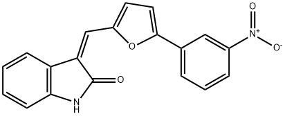 3-((5-(3-Nitrophenyl)furan-2-yl)methylene)indolin-2-one Structure