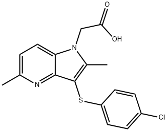 1H-Pyrrolo[3,2-b]pyridine-1-acetic acid, 3-[(4-chlorophenyl)thio]-2,5-dimethyl- Structure