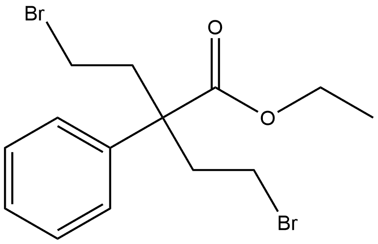 Benzeneacetic acid, α,α-bis(2-bromoethyl)-, ethyl ester Structure