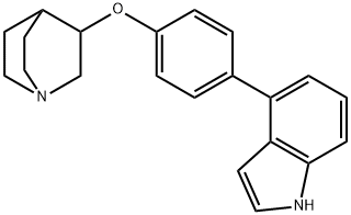 3-(4-(1H-Indol-4-yl)phenoxy)quinuclidine 구조식 이미지