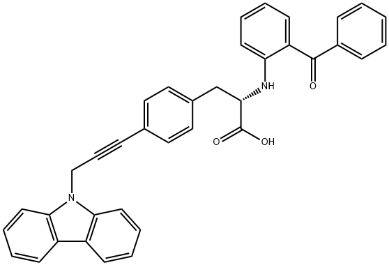 N-(2-Benzoylphenyl)-4-[3-(9H-carbazol-9-yl)-1-propyn-1-yl]-L-phenylalanine Structure