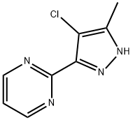 Pyrimidine, 2-(4-chloro-5-methyl-1H-pyrazol-3-yl)- Structure