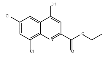 2-Quinolinecarboxylic acid, 6,8-dichloro-4-hydroxy-, ethyl ester Structure