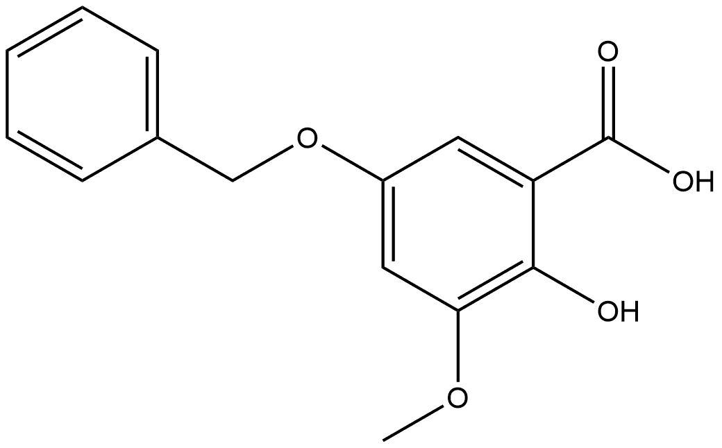 2-Hydroxy-3-methoxy-5-(phenylmethoxy)benzoic acid Structure