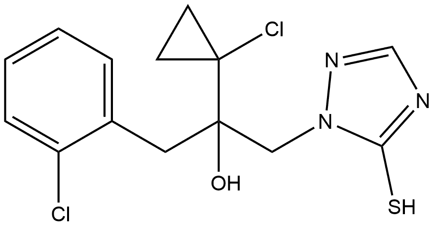 1H-1,2,4-Triazole-1-ethanol, α-(1-chlorocyclopropyl)-α-[(2-chlorophenyl)methyl]-5-mercapto- Structure