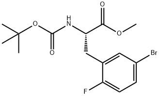 L-Phenylalanine, 5-bromo-N-[(1,1-dimethylethoxy)carbonyl]-2-fluoro-, methyl ester Structure