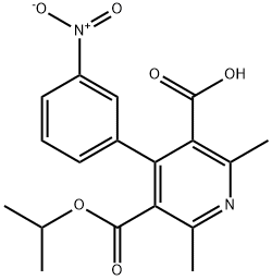 3,5-Pyridinedicarboxylic acid, 2,6-dimethyl-4-(3-nitrophenyl)-, 3-(1-methylethyl) ester Structure