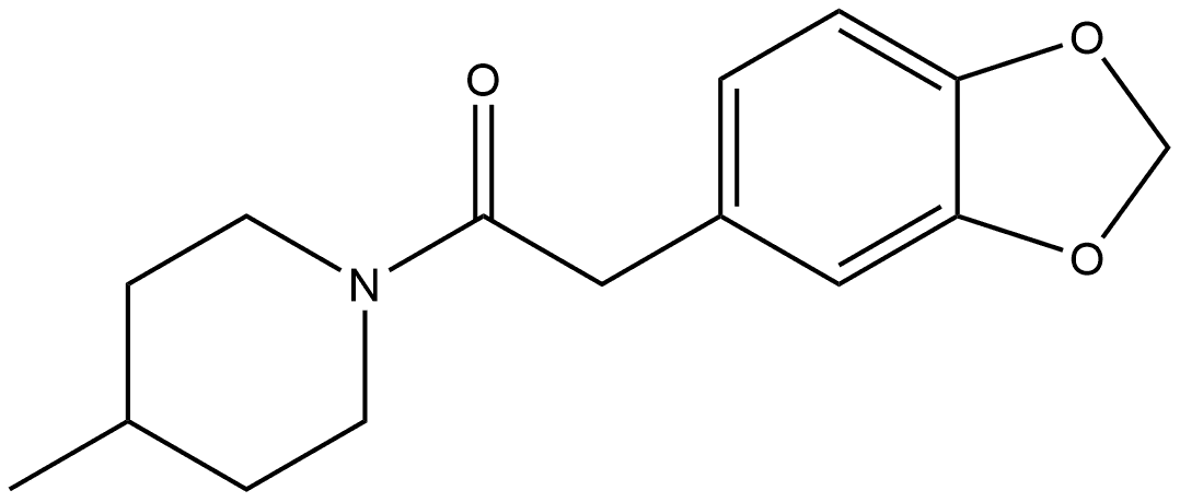 2-(1,3-Benzodioxol-5-yl)-1-(4-methyl-1-piperidinyl)ethanone Structure