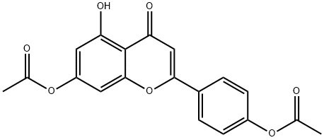 4H-1-Benzopyran-4-one, 7-(acetyloxy)-2-[4-(acetyloxy)phenyl]-5-hydroxy- 구조식 이미지