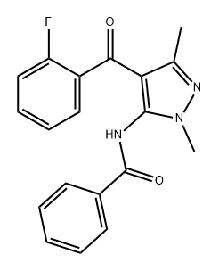 Benzamide, N-[4-(2-fluorobenzoyl)-1,3-dimethyl-1H-pyrazol-5-yl]- 구조식 이미지