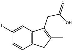 1H-Indene-3-acetic acid, 5-iodo-2-methyl- 구조식 이미지