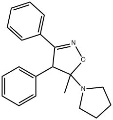 Isoxazole, 4,5-dihydro-5-methyl-3,4-diphenyl-5-(1-pyrrolidinyl)- 구조식 이미지