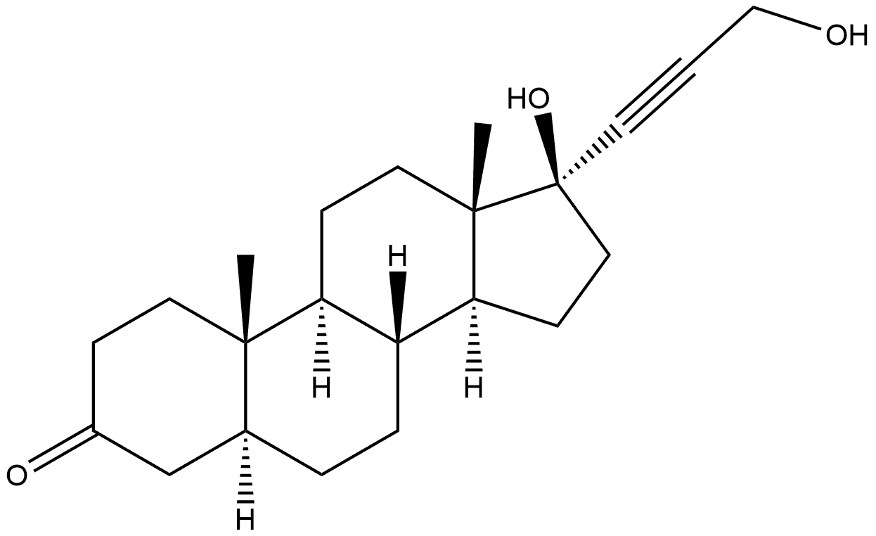 (5S,8R,9S,10S,13S,14S,17S)-17-hydroxy-17-(3-hydroxyprop-1-yn-1-yl)-10,13-dimethyltetradecahydro-1H-cyclopenta[a]phenanthren-3(2H)-one Structure