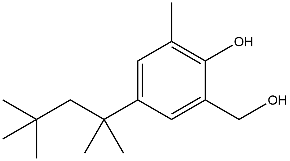2-Hydroxy-3-methyl-5-(1,1,3,3-tetramethylbutyl)benzenemethanol 구조식 이미지