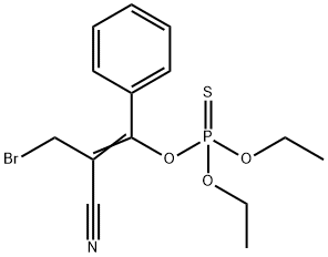 Phosphorothioic acid, O-(3-bromo-2-cyano-1-phenyl-1-propen-1-yl) O,O-diethyl ester 구조식 이미지