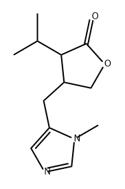 2(3H)-Furanone, dihydro-3-(1-methylethyl)-4-[(1-methyl-1H-imidazol-5-yl)methyl]- Structure