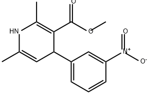 3-Pyridinecarboxylic acid, 1,4-dihydro-2,6-dimethyl-4-(3-nitrophenyl)-, methyl ester 구조식 이미지