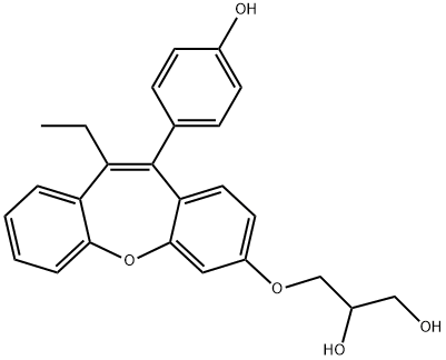 1,2-Propanediol, 3-[[10-ethyl-11-(4-hydroxyphenyl)dibenz[b,f]oxepin-3-yl]oxy]- Structure