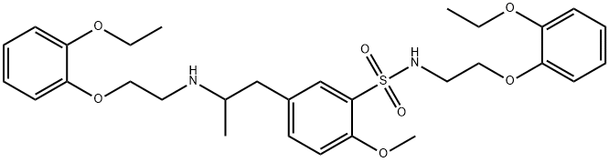 Benzenesulfonamide, N-[2-(2-ethoxyphenoxy)ethyl]-5-[2-[[2-(2-ethoxyphenoxy)ethyl]amino]propyl]-2-methoxy- Structure