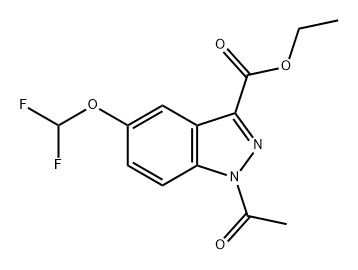 1H-Indazole-3-carboxylic acid, 1-acetyl-5-(difluoromethoxy)-, ethyl ester Structure