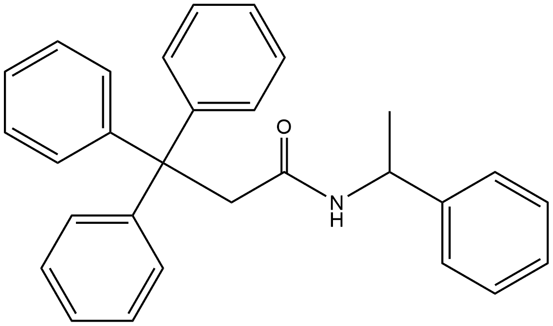 β,β-Diphenyl-N-(1-phenylethyl)benzenepropanamide Structure