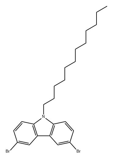 9H-Carbazole, 3,6-dibromo-9-dodecyl- Structure